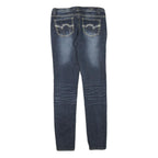 Womens Blue Regular Fit Skinny Denim Jeans Cotton Blend Zip W30 L32 Embellished