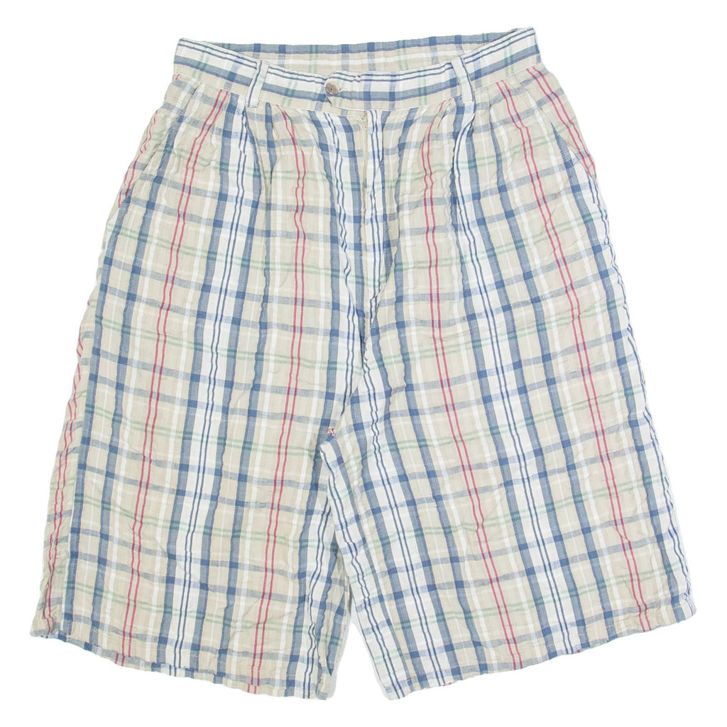 Womens Casual Shorts Beige Check M W28