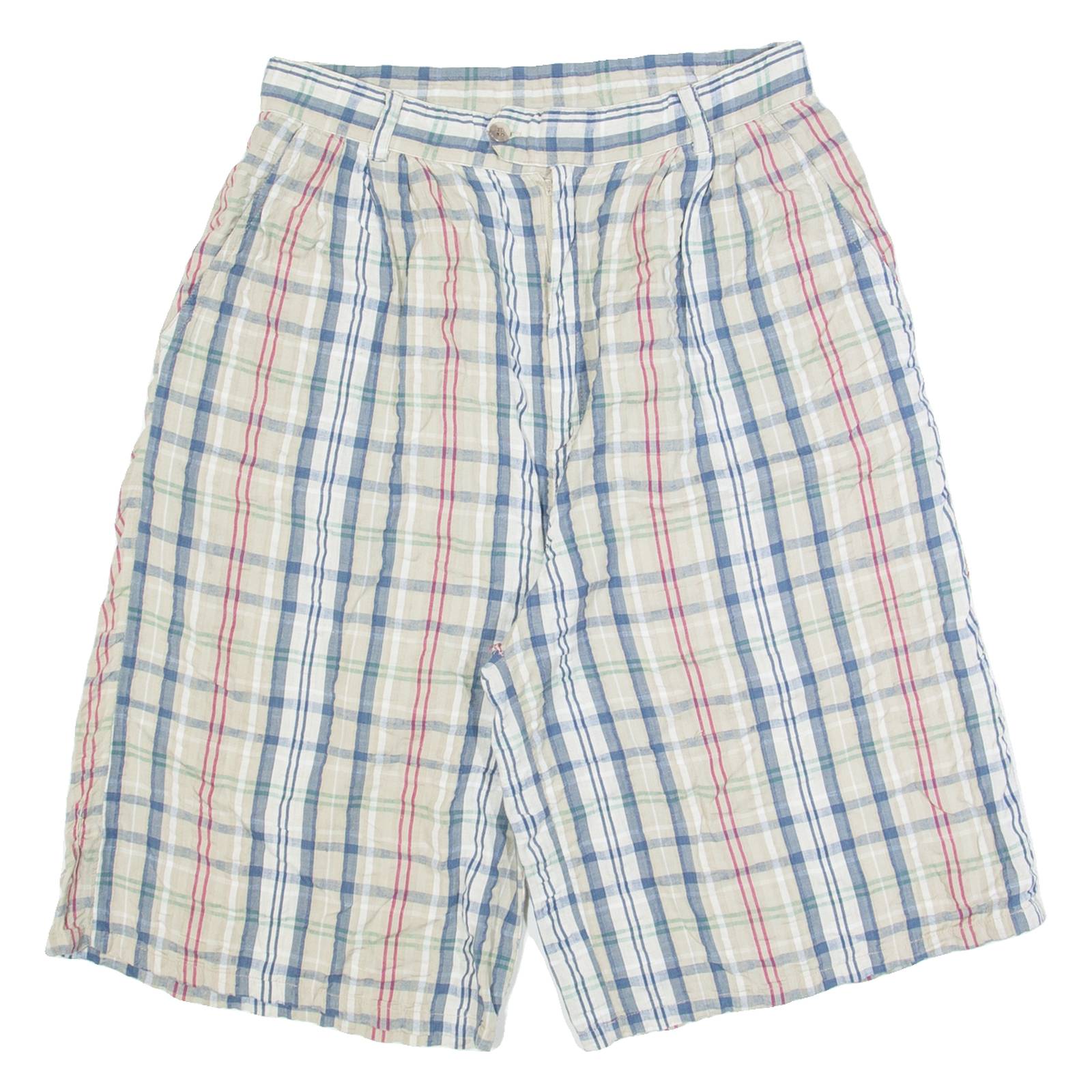 Womens Casual Shorts Beige Check M W28