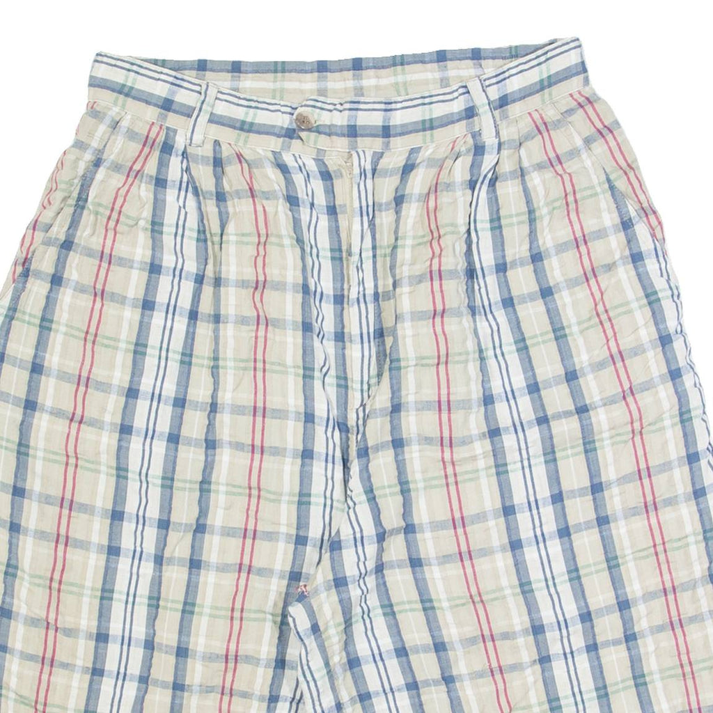 Womens Casual Shorts Beige Check M W28