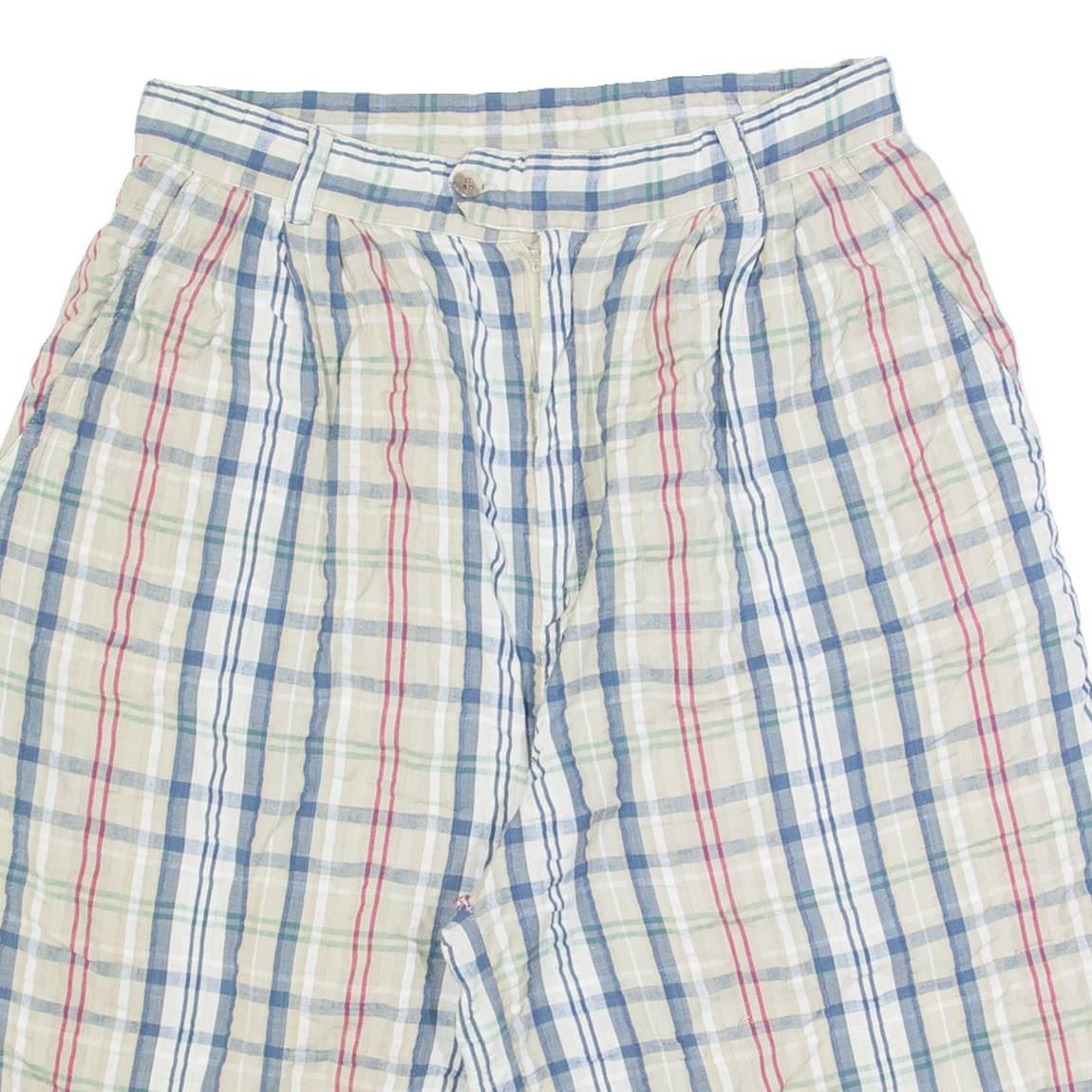 Womens Casual Shorts Beige Check M W28