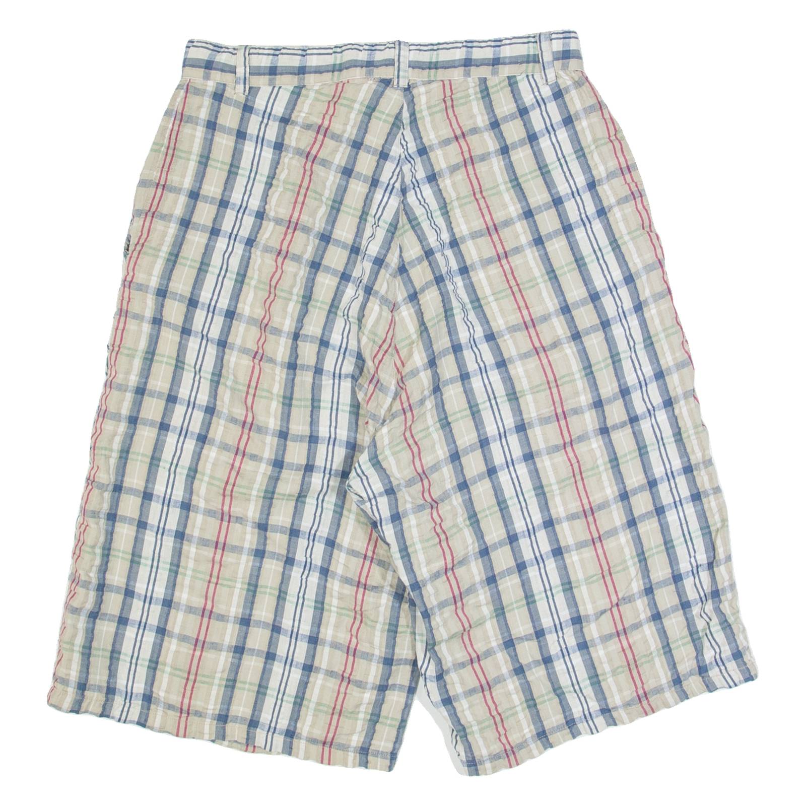 Womens Casual Shorts Beige Check M W28