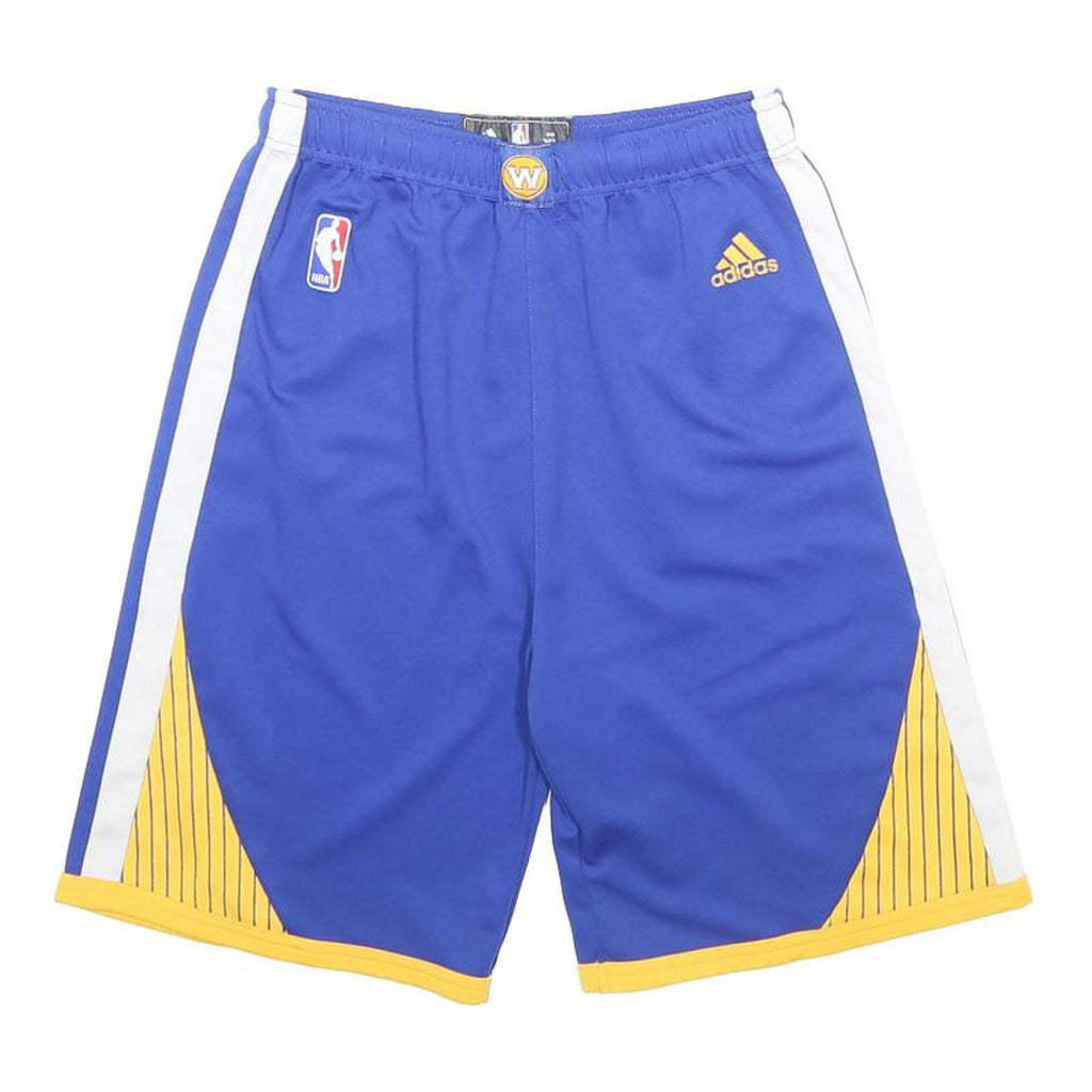 ADIDAS Boys Blue & Yellow Sports Shorts XL W24 Basketball NBA Logo