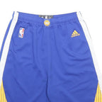 ADIDAS Boys Blue & Yellow Sports Shorts XL W24 Basketball NBA Logo