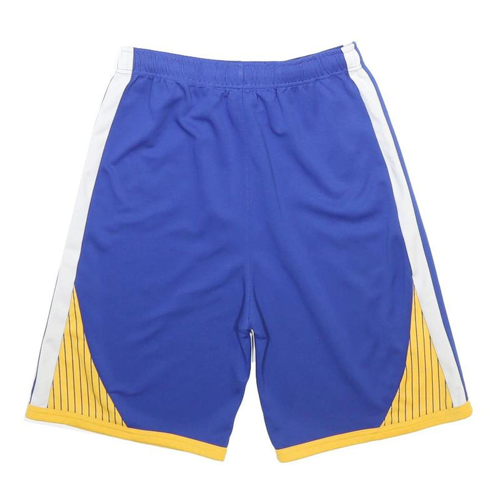 ADIDAS Boys Blue & Yellow Sports Shorts XL W24 Basketball NBA Logo