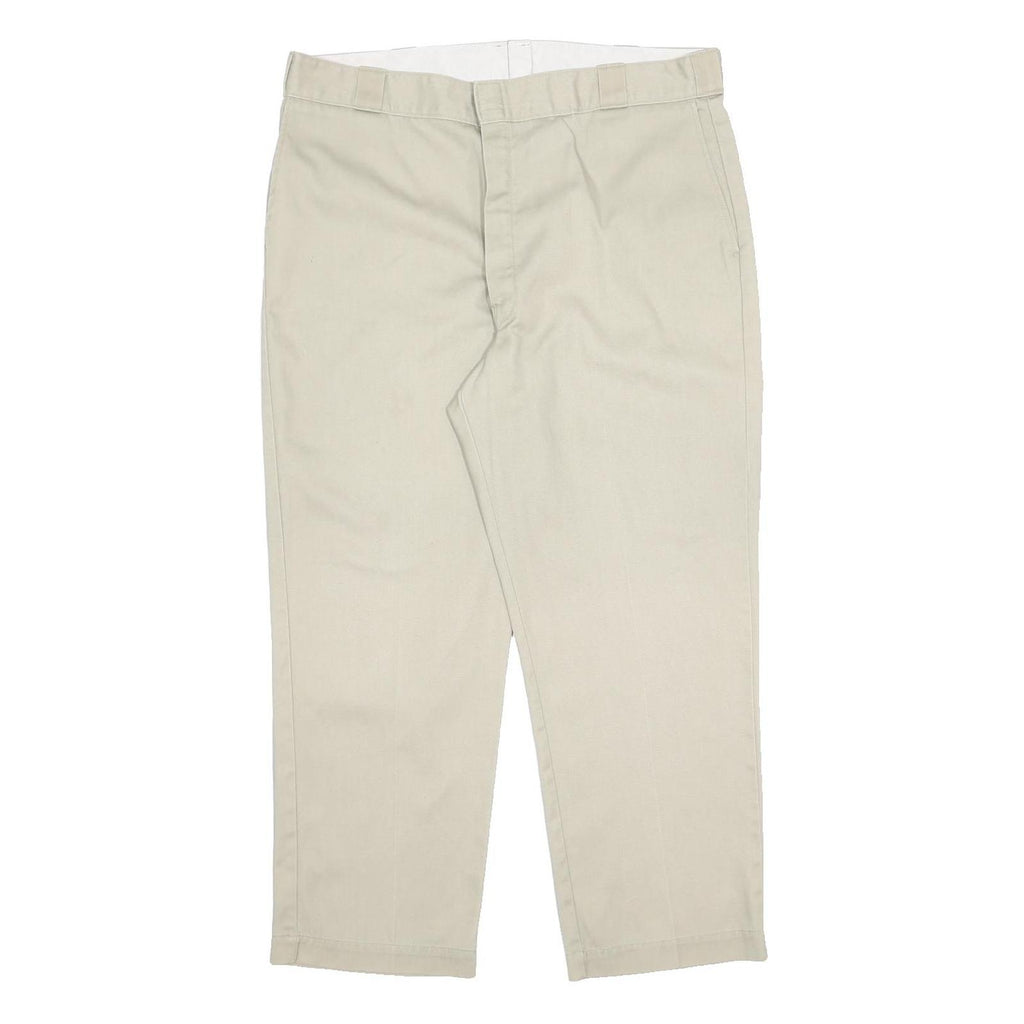 DICKIES Mens Regular Fit Beige Cotton Blend Trousers W40 L29 Workwear Casual