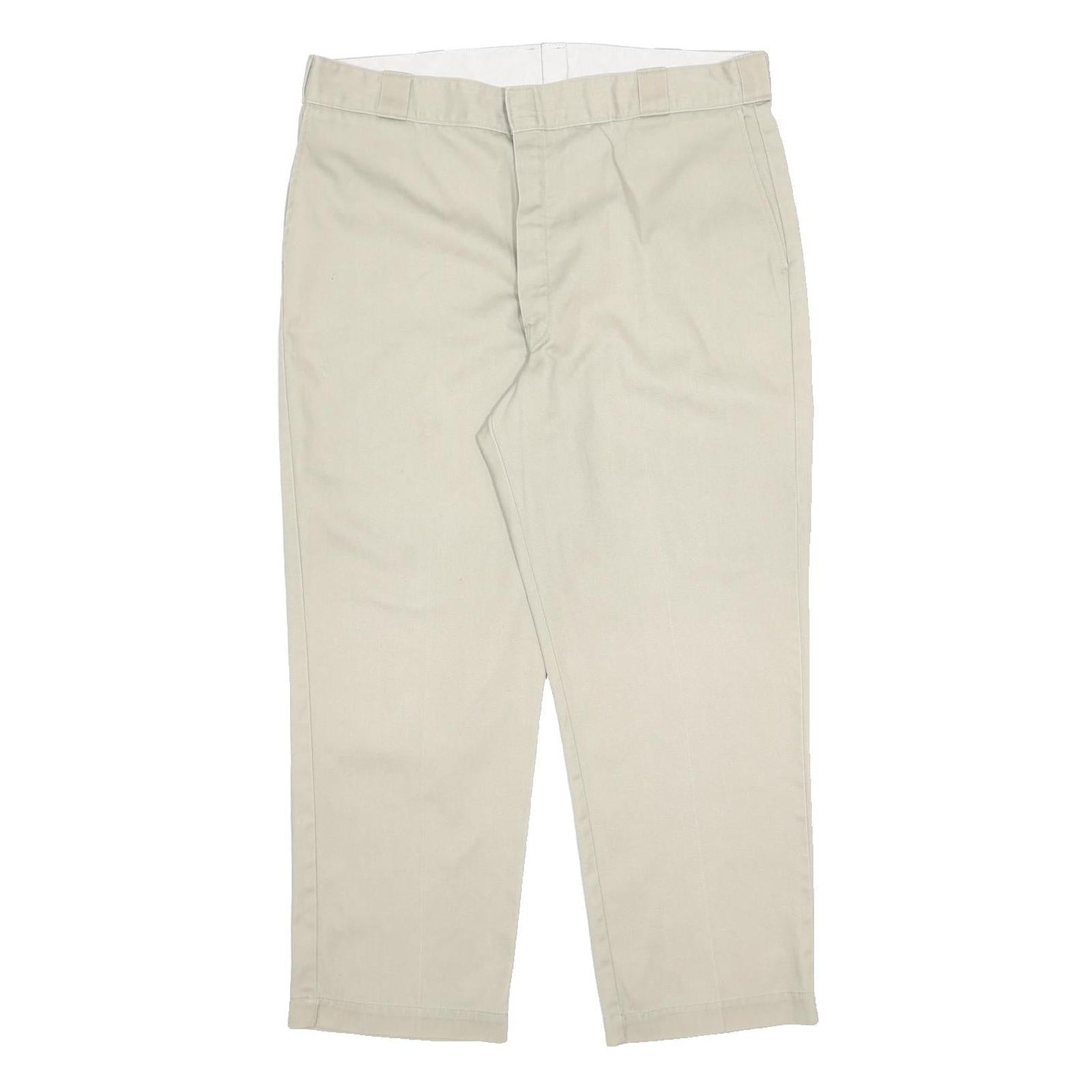 DICKIES Mens Regular Fit Beige Cotton Blend Trousers W40 L29 Workwear Casual