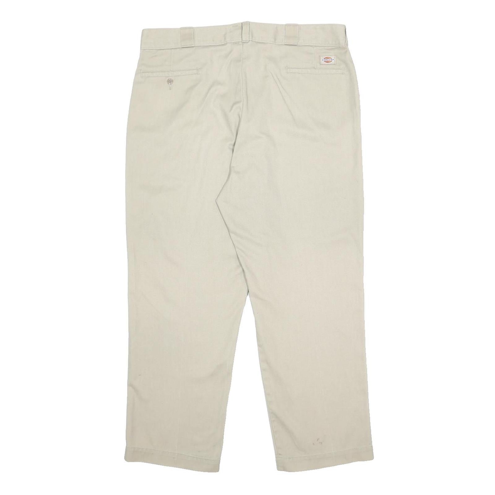 DICKIES Mens Regular Fit Beige Cotton Blend Trousers W40 L29 Workwear Casual