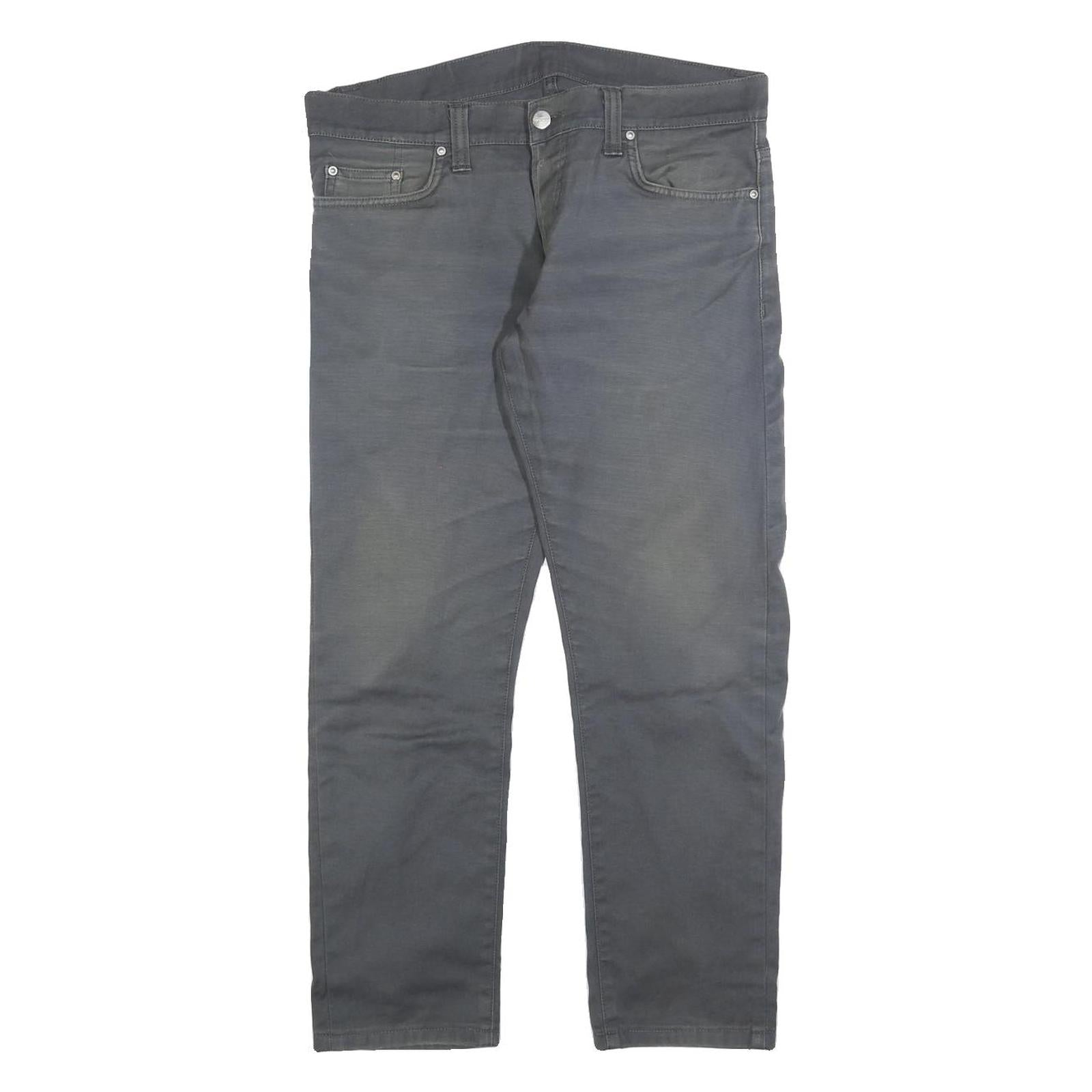 CARHARTT Mens Jeans Grey Slim Slim Straight Denim Medium W34 L27 Cotton Blend