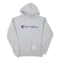 CHAMPION Mens Grey Hoodie S Embroidered Logo Cotton Blend Pullover