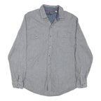WOOLRICH Mens Grey Plain Cotton Blend Shirt M Casual Classic Long Sleeve
