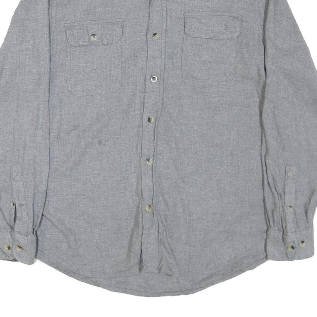 WOOLRICH Mens Grey Plain Cotton Blend Shirt M Casual Classic Long Sleeve