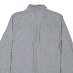 WOOLRICH Mens Grey Plain Cotton Blend Shirt M Casual Classic Long Sleeve