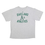 MAJESTIC Mens Grey Oakland Athletics Graphic T-Shirt XL Crew Neck Short Sleeve