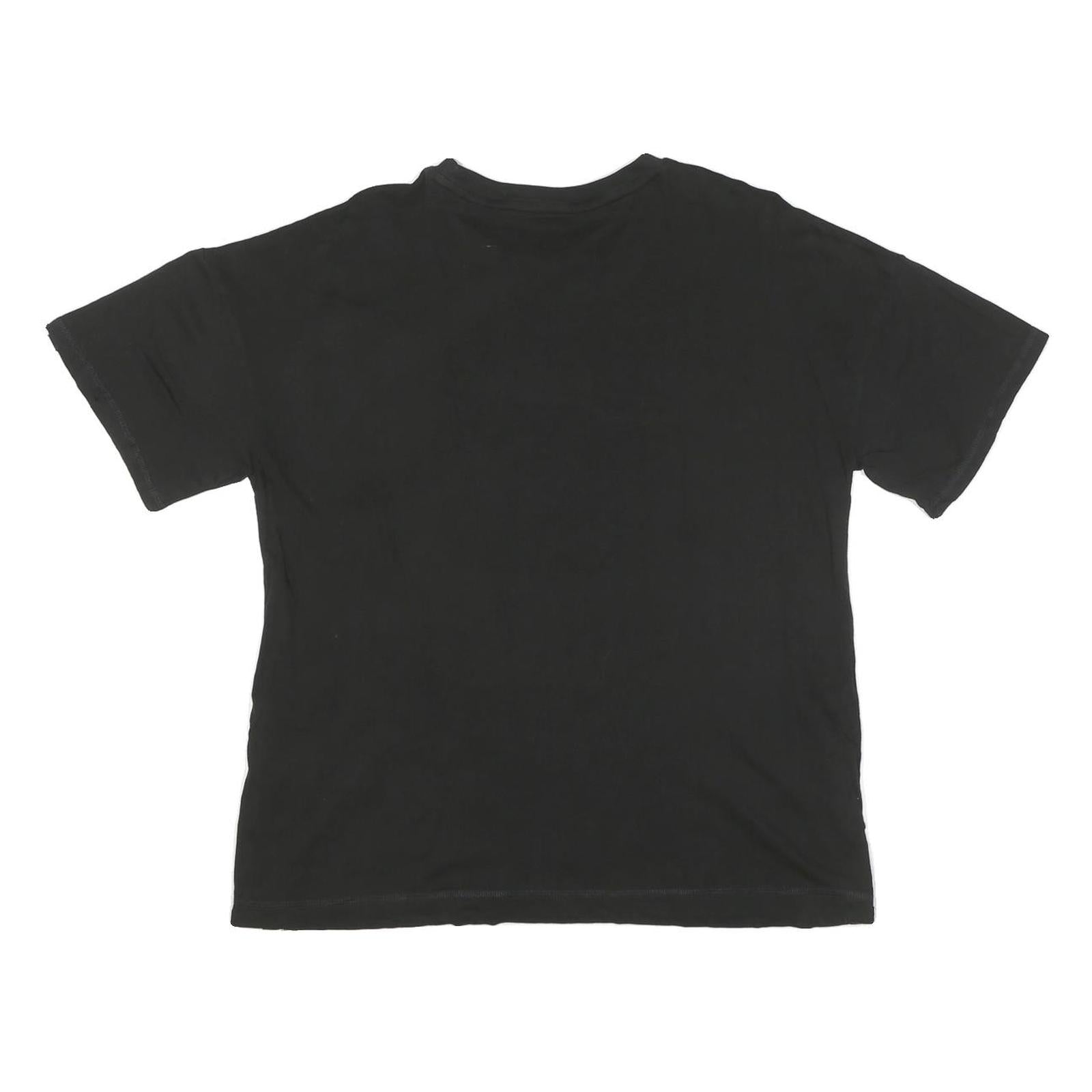 PUMA Womens Black Graphic T-Shirt M Short Sleeve Crew Neck Logo Stripe