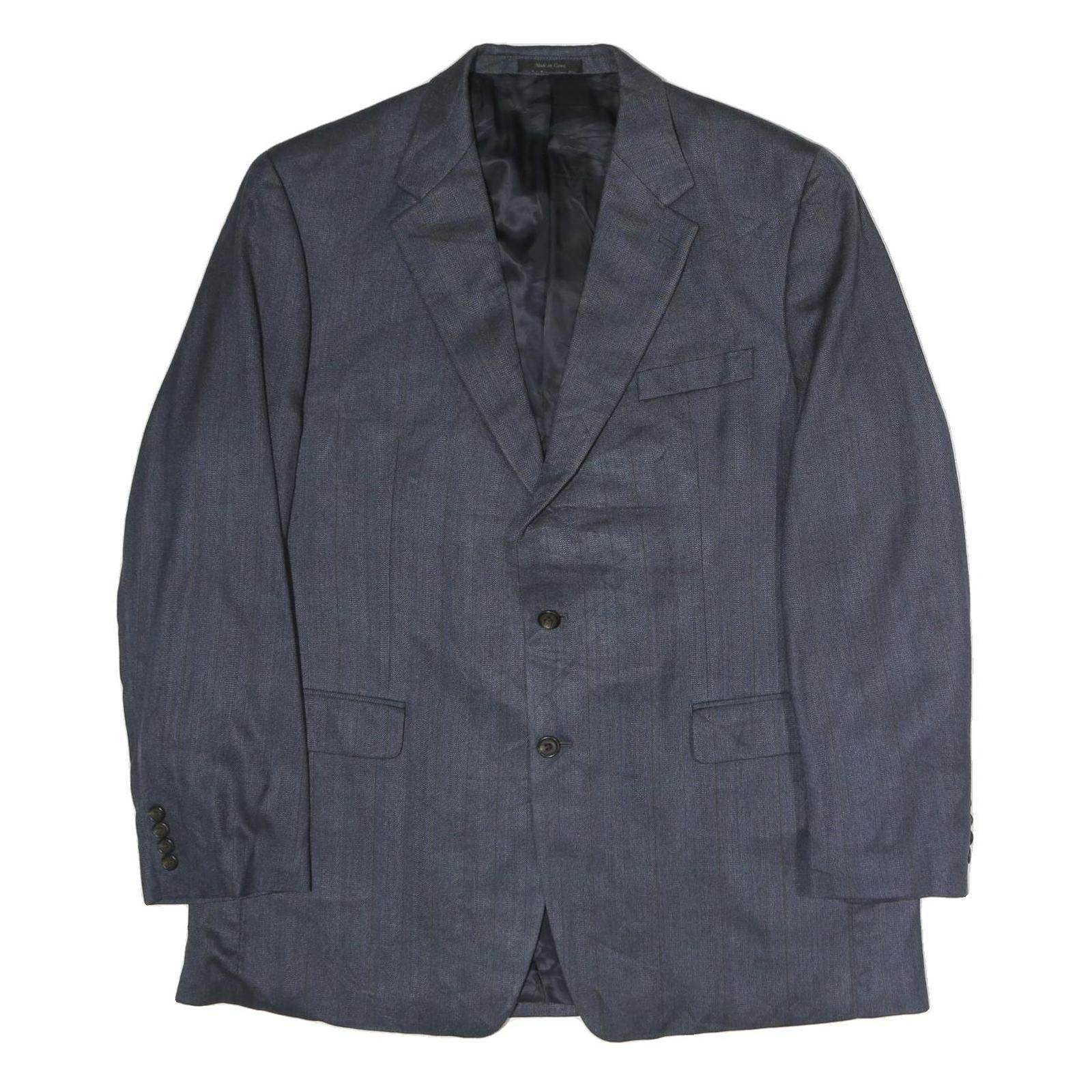 LAUREN RALPH LAUREN Mens Blue Classic Cotton Button Jacket XL Tailored