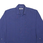 BEN SHERMAN Mens Blue Check Shirt 2XL Long Sleeve Cotton Blend Casual