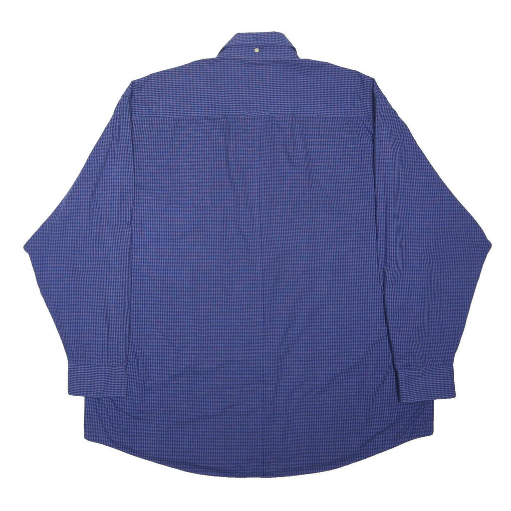 BEN SHERMAN Mens Blue Check Shirt 2XL Long Sleeve Cotton Blend Casual
