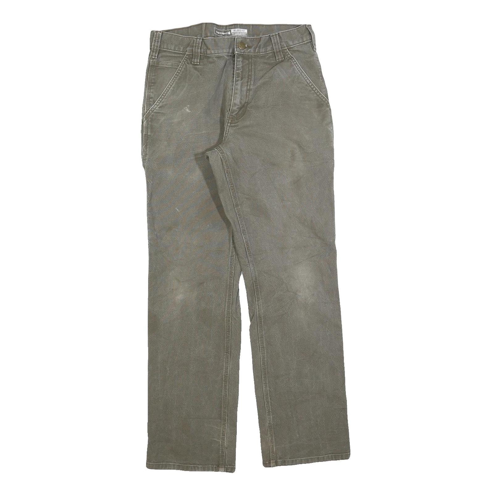 CARHARTT Mens Jeans Khaki Relaxed Straight Denim Medium W31 L32 Workwear