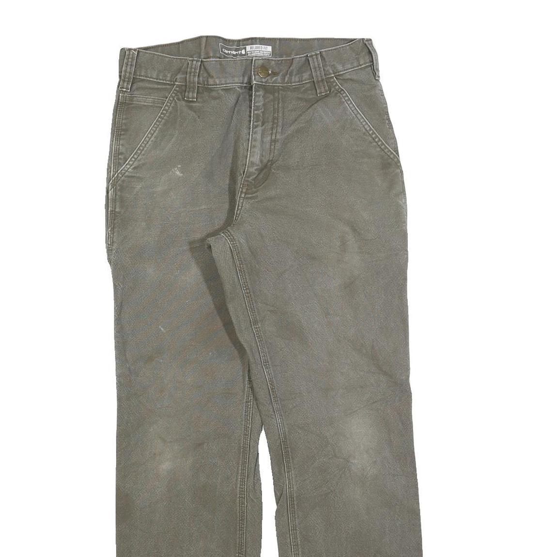 CARHARTT Mens Jeans Khaki Relaxed Straight Denim Medium W31 L32 Workwear