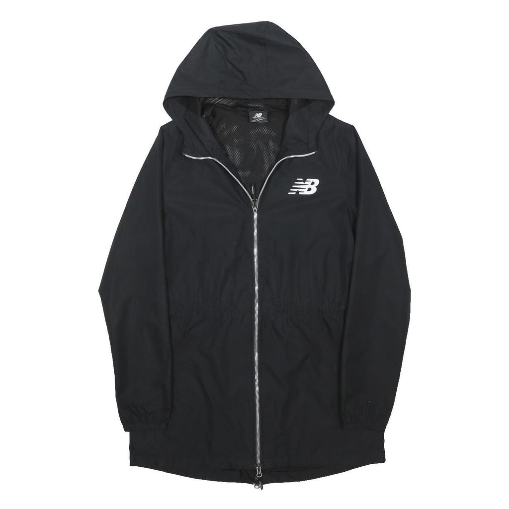 NEW BALANCE Womens Black Zip Up Hooded Jacket M Polyester Blend Casual Sport