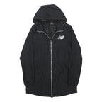 NEW BALANCE Womens Black Zip Up Hooded Jacket M Polyester Blend Casual Sport