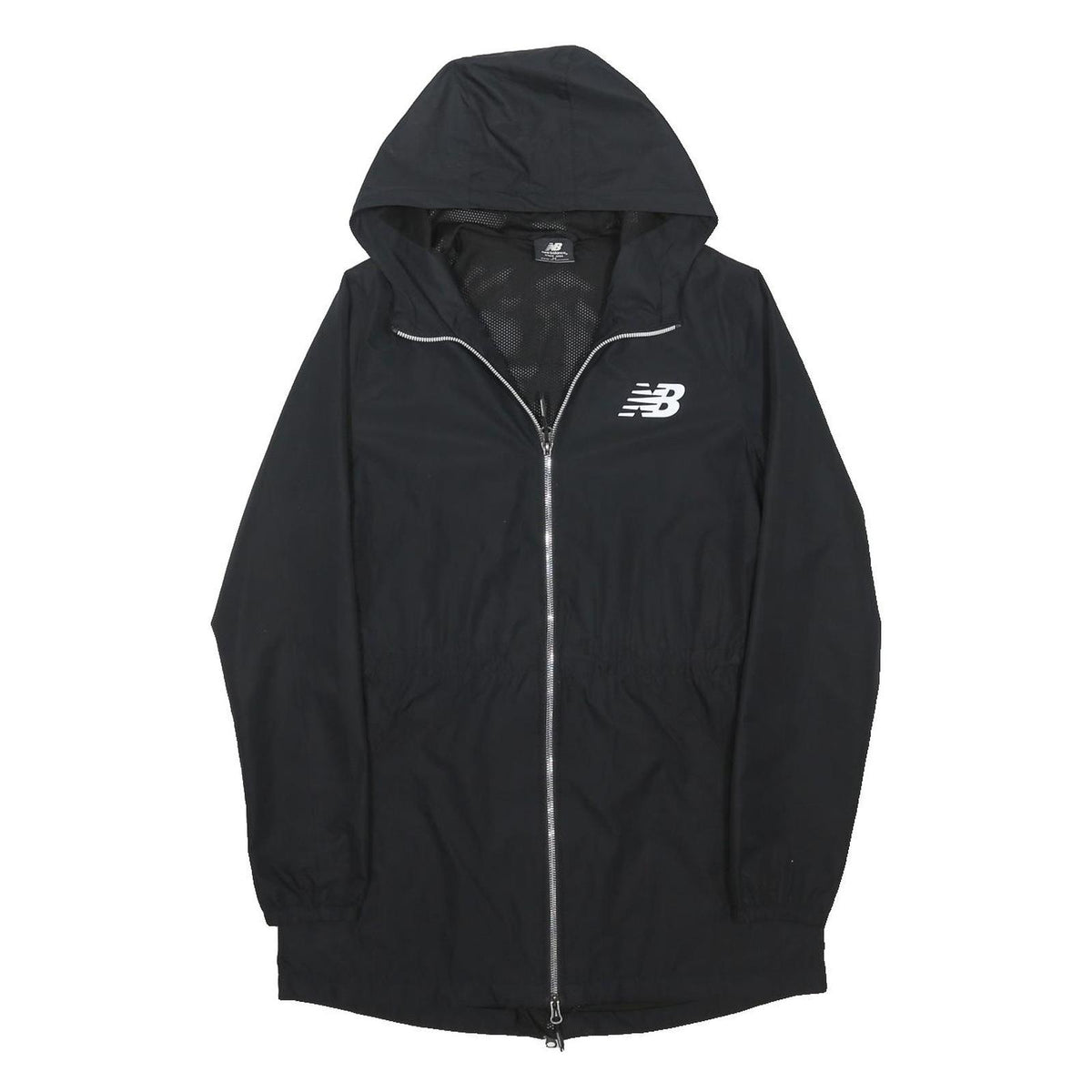 NEW BALANCE Womens Black Zip Up Hooded Jacket M Polyester Blend Casual Sport