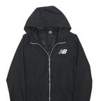 NEW BALANCE Womens Black Zip Up Hooded Jacket M Polyester Blend Casual Sport