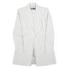 ZARA Womens White Herringbone Jacket XS Polyester Blend Button Closure