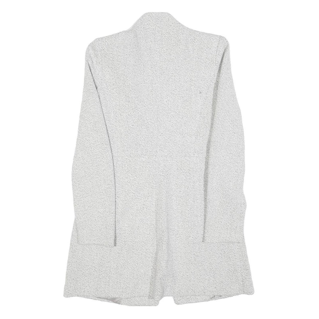 ZARA Womens White Herringbone Jacket XS Polyester Blend Button Closure