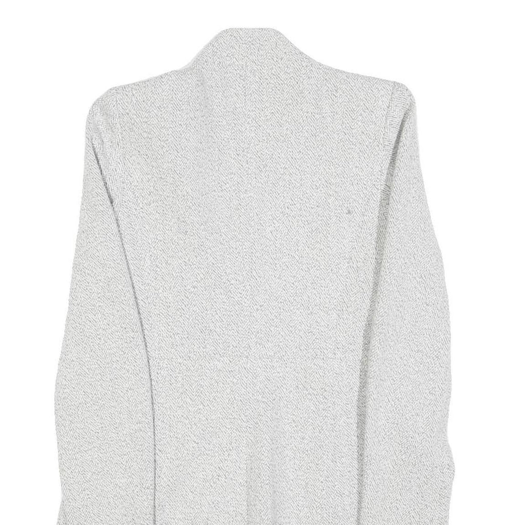 ZARA Womens White Herringbone Jacket XS Polyester Blend Button Closure