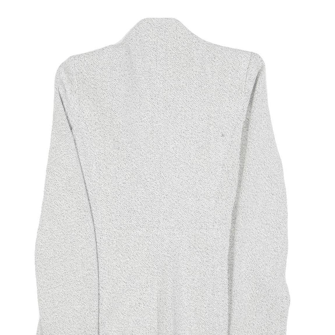 ZARA Womens White Herringbone Jacket XS Polyester Blend Button Closure