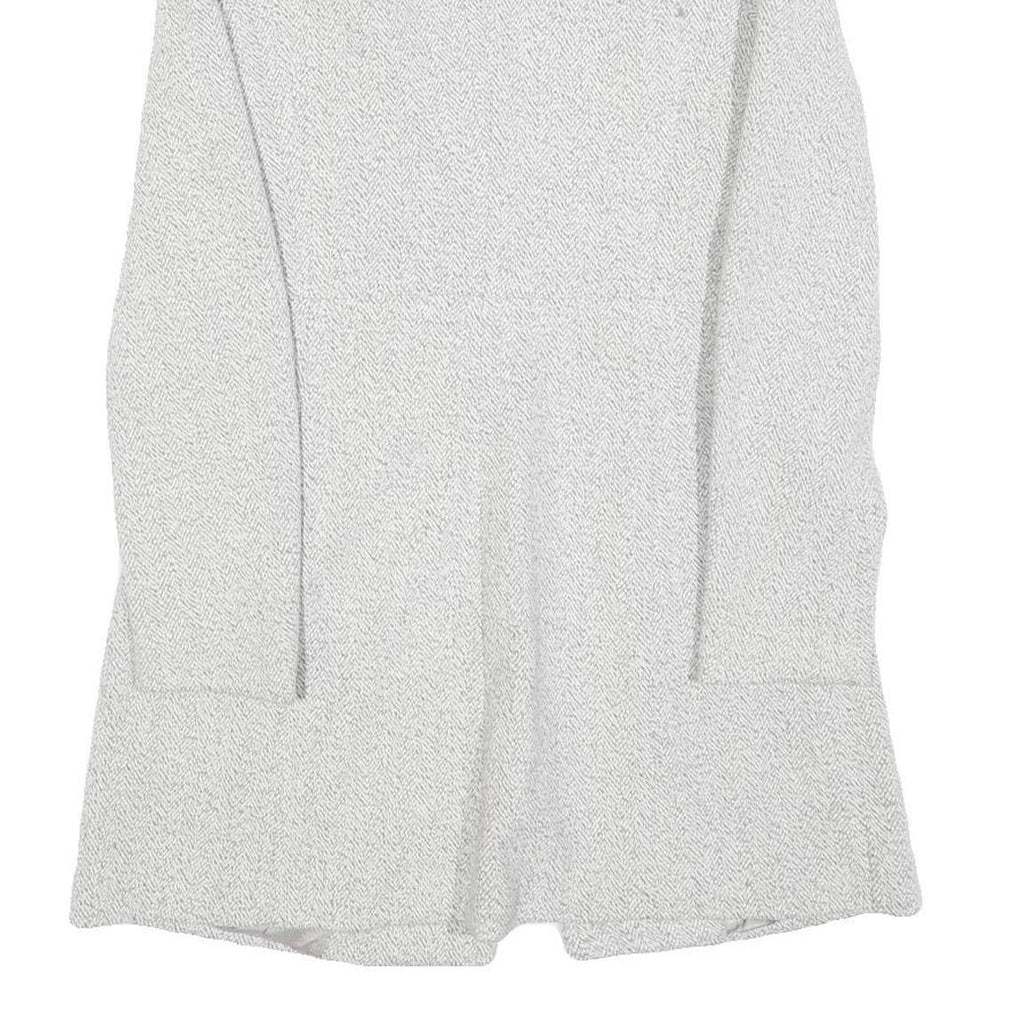 ZARA Womens White Herringbone Jacket XS Polyester Blend Button Closure