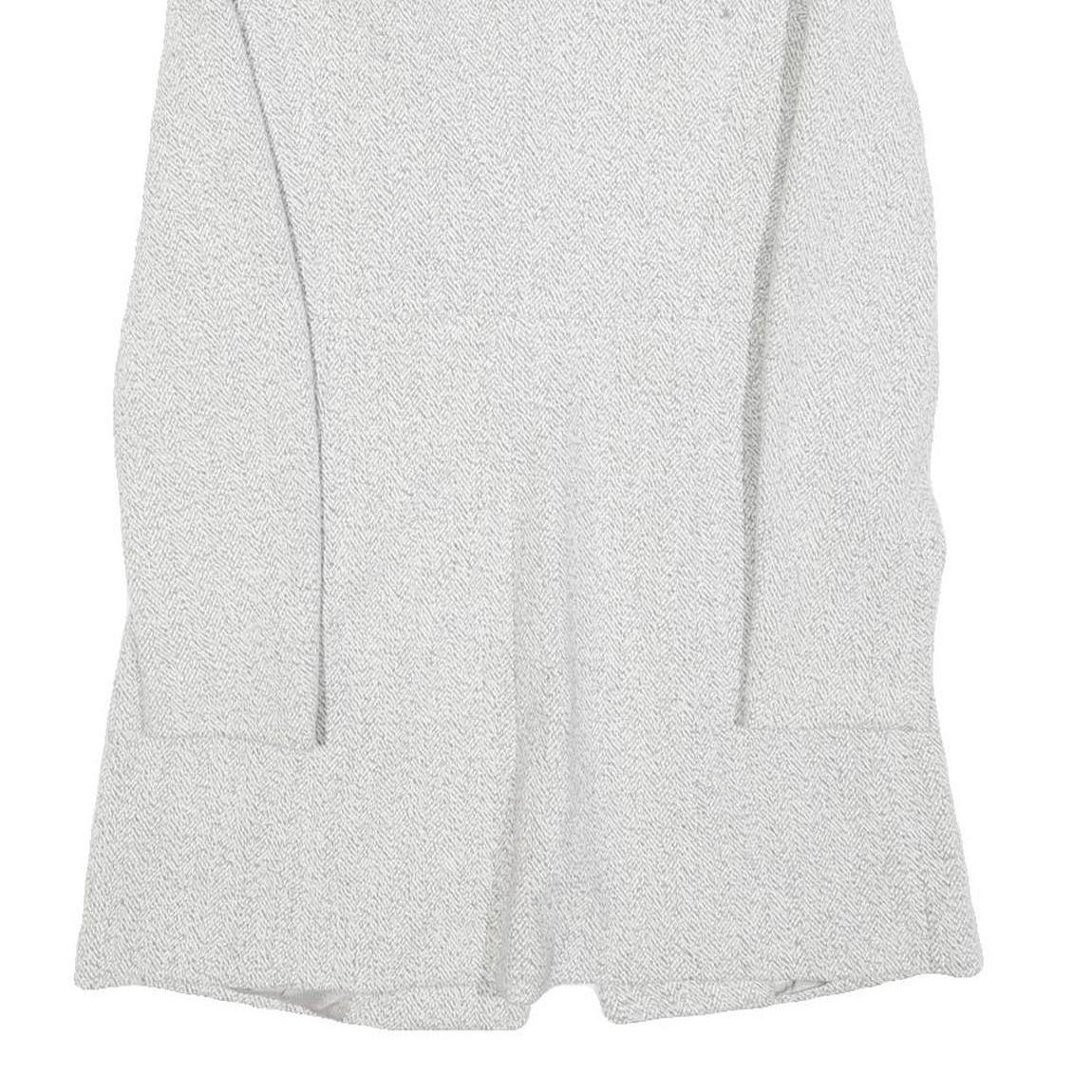 ZARA Womens White Herringbone Jacket XS Polyester Blend Button Closure