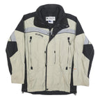 COLUMBIA Mens Beige & Black Outdoor Jacket S Synthetic Plain Waterproof Zip