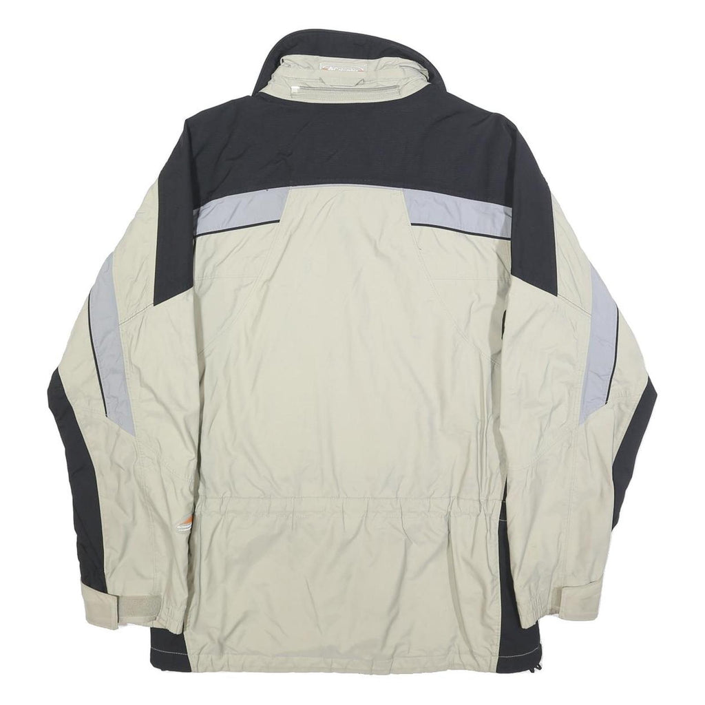 COLUMBIA Mens Beige & Black Outdoor Jacket S Synthetic Plain Waterproof Zip