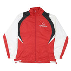 ATHLETIC APPAREL Mens Red Black & White Athletic Nylon Jacket L Lightweight