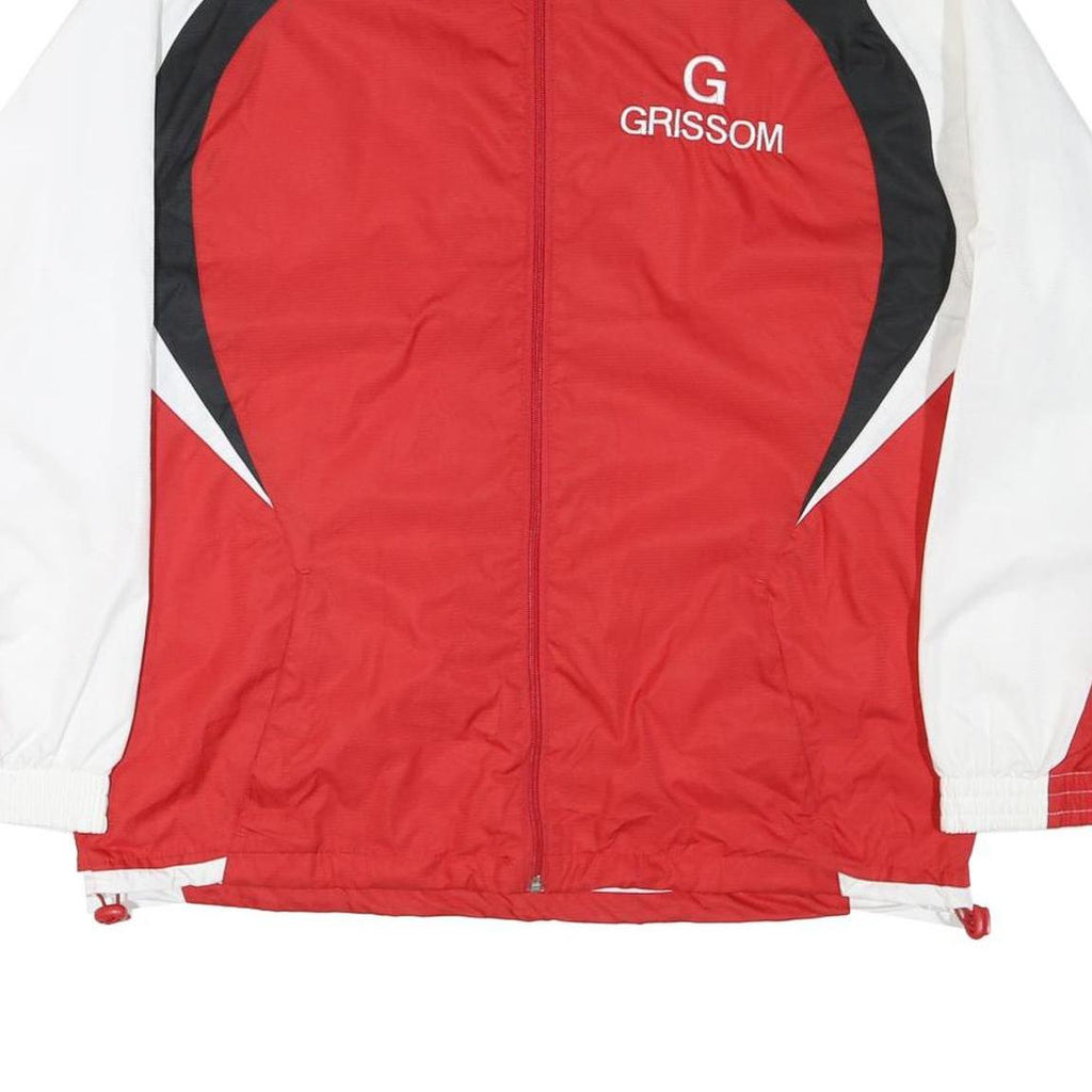 ATHLETIC APPAREL Mens Red Black & White Athletic Nylon Jacket L Lightweight