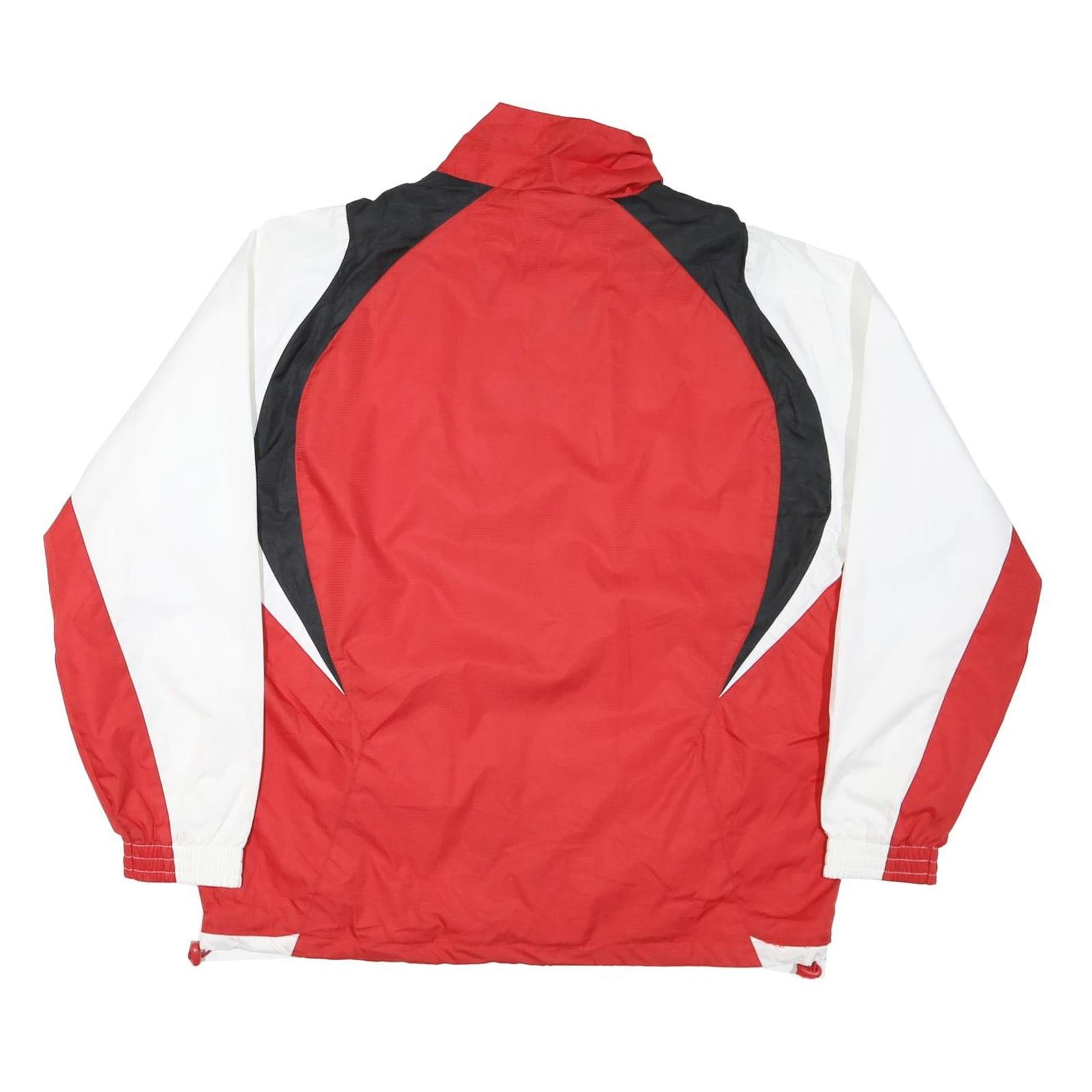 ATHLETIC APPAREL Mens Red Black & White Athletic Nylon Jacket L Lightweight