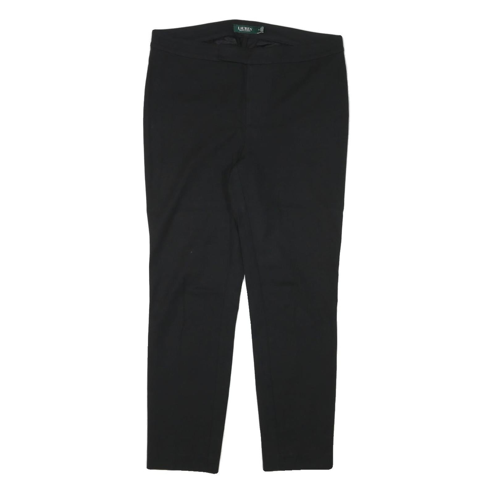 LAUREN RALPH LAUREN Womens Polyester Blend Black Slim Tapered Trousers W32 L27