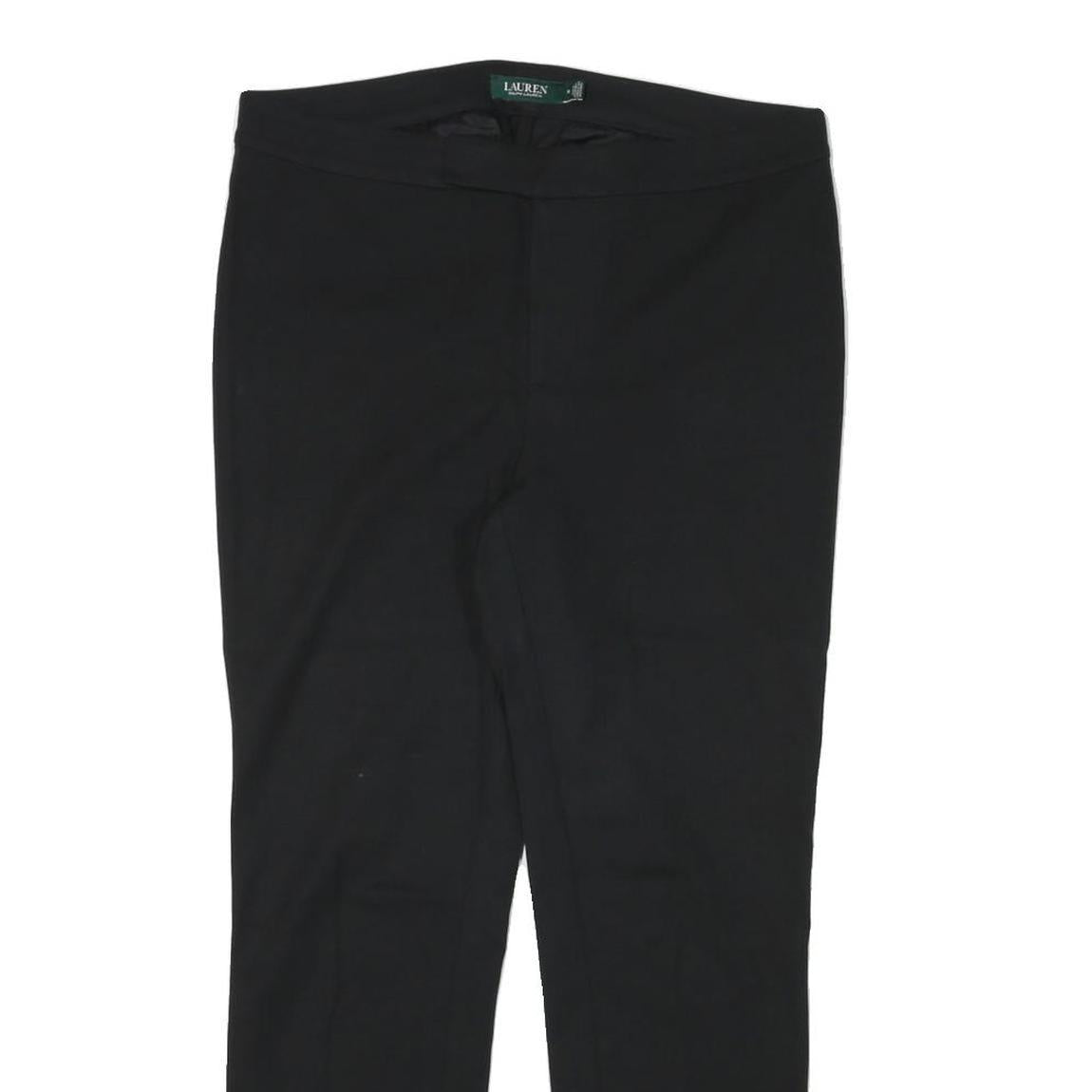 LAUREN RALPH LAUREN Womens Polyester Blend Black Slim Tapered Trousers W32 L27