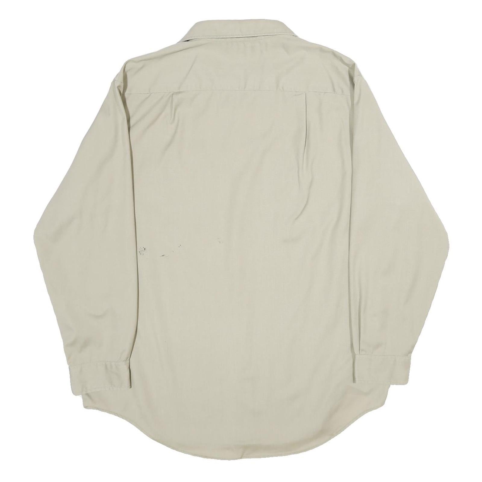 BIG MAC Mens Beige Work Shirt 2XL Polyester Blend Button Long Sleeve Utility