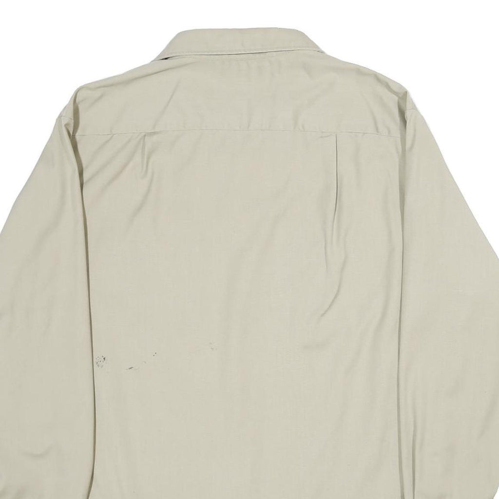 BIG MAC Mens Beige Work Shirt 2XL Polyester Blend Button Long Sleeve Utility