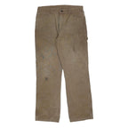 DICKIES Mens Relaxed Brown Denim W34 L34 Workwear Zip Closure Trousers