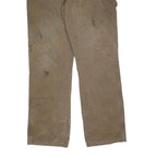 DICKIES Mens Relaxed Brown Denim W34 L34 Workwear Zip Closure Trousers