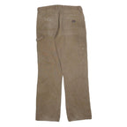 DICKIES Mens Relaxed Brown Denim W34 L34 Workwear Zip Closure Trousers