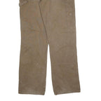 DICKIES Mens Relaxed Brown Denim W34 L34 Workwear Zip Closure Trousers