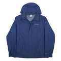 COLUMBIA Mens Blue Athletic Outdoor Zip Jacket M Nylon Plain Hooded Waterproof