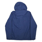 COLUMBIA Mens Blue Athletic Outdoor Zip Jacket M Nylon Plain Hooded Waterproof