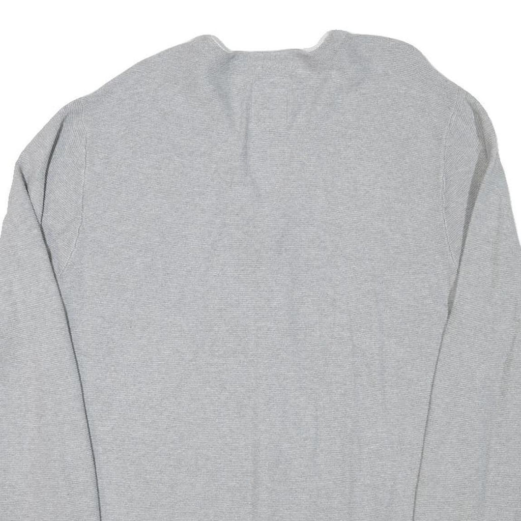 LEVI'S Mens Grey & Light Grey Plain Button Up Jumper Crew Neck Cotton Blend XL